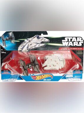 Hot Wheels Star Wars TIE Fighter vs Millennium Falcon Die-Cast Set New Sealed